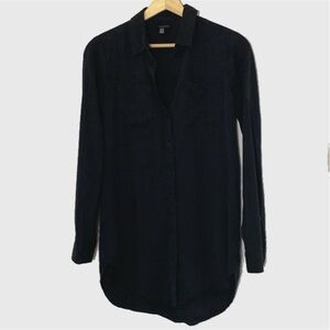 Lucky Brand black lyocell button down shirt